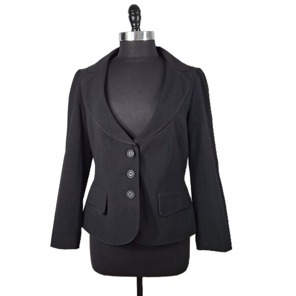 Steampunk Fitted Tailored Short Blazer Suit Jacket Sz 12 Lined Vintage Office - Picture 5 of 16